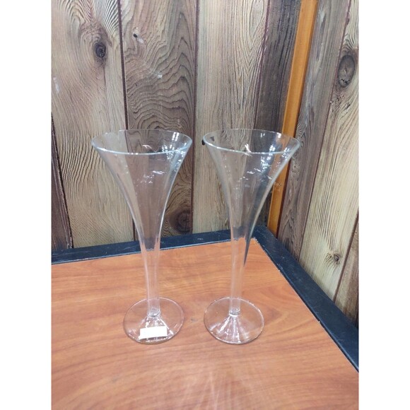Pair Vintage Toscany Degas Champagne Crystal Glass 6 Oz Tall Hallow Flute Stem - Picture 2 of 4